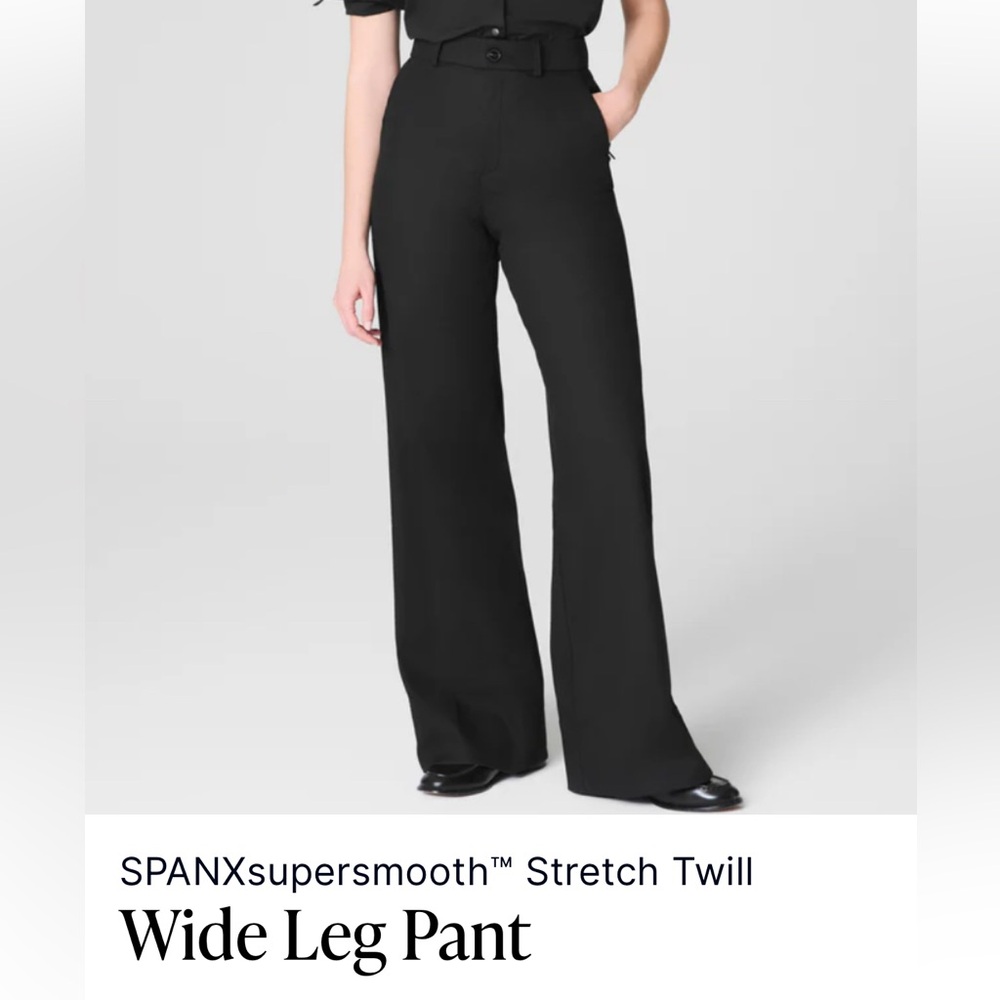 SPANX Black High-Rise Wide Leg Pants with Belt